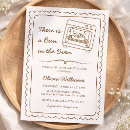 Invitación Simple Bun in the Oven Baby Shower Invitation