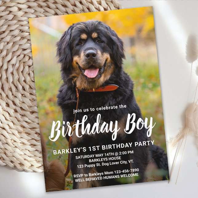 Invitación Simple cachorro perro Personalizado de cumpleaños  (Subido por el creador)