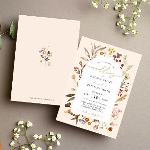 Invitación Simple Caída Flor silvestre Boho Garden Arch Boda