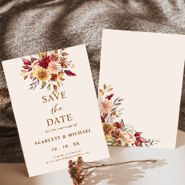 Invitación Simple Caída Floral Ahorra La Fecha