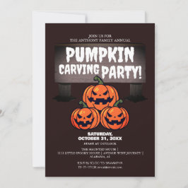 Invitación Simple calabaza tallando Fiesta Halloween Spooky