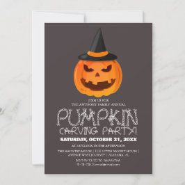Invitación Simple calabaza tallando Fiesta Halloween Spooky