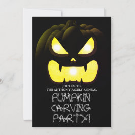 Invitación Simple calabaza tallando Fiesta Halloween Spooky