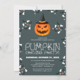 Invitación Simple calabaza tallando Fiesta Halloween Spooky