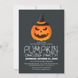 Invitación Simple calabaza tallando Fiesta Halloween Spooky