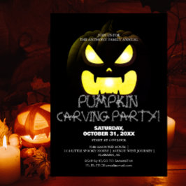 Invitación Simple calabaza tallando Fiesta Halloween Spooky