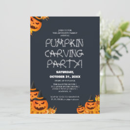 Invitación Simple calabaza tallando Fiesta Halloween Spooky