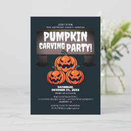 Invitación Simple calabaza tallando Fiesta Halloween Spooky