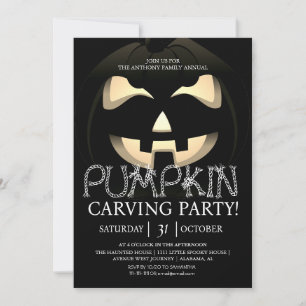 Invitación Simple calabaza tallando Fiesta Halloween Spooky