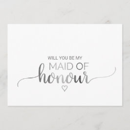 Invitación Simple Caligrafía De Plata Made De Honor Propuesta