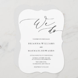 Invitación Simple caligrafía elegante que hacemos Boda