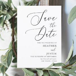 Invitación Simple caligrafía Wedding Save the Fates