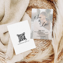 Invitación Simple Calligraphy Overlay Photo Save the Date