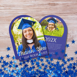 Invitación Simple Calligraphy Photo Graduation Thank You