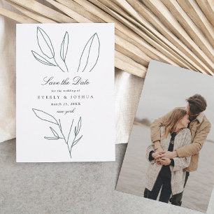 Invitación Simple casamiento botánico Guardar la fecha