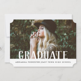 Invitación Simple Casual Bold Graduate Photo