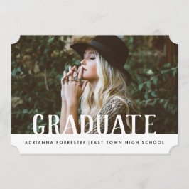 Invitación Simple Casual Bold Graduate Photo