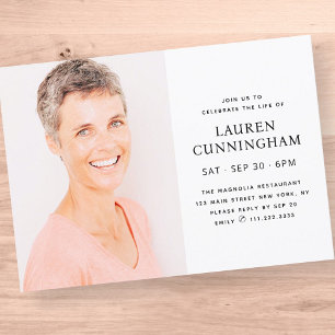 Invitación Simple celebración de la vida moderna foto Minimal