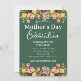 Invitación Simple celebración del Día de la Madre | Tema flor