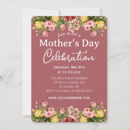 Invitación Simple celebración del Día de la Madre | Tema flor