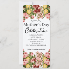 Invitación Simple celebración del Día de la Madre | Tema flor