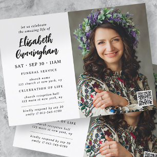 Invitación Simple Celebración Moderna Del Funeral De La Vida