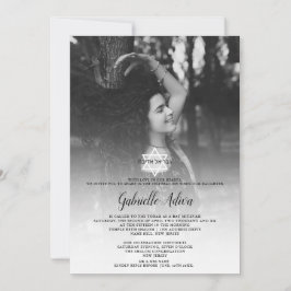 Invitación Simple chicstar nombre hebreo foto Bat Mitzvah