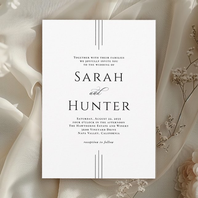 Invitación Simple Classic Elegant Typography Wedding (Available in both printed and instant download digital formats.)