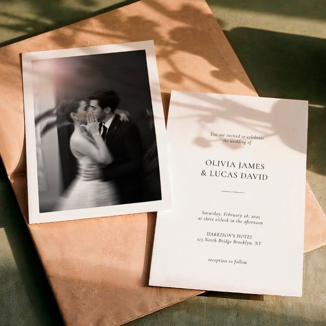 Invitación Simple Classic Formal Photo Wedding Invitation (Subido por el creador)