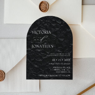 Invitación Simple Classic Minimal Black Elegant Wedding