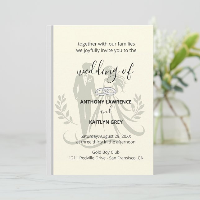 Invitación Simple Classic Wedding Invitation – Customizable (Subido por el creador)