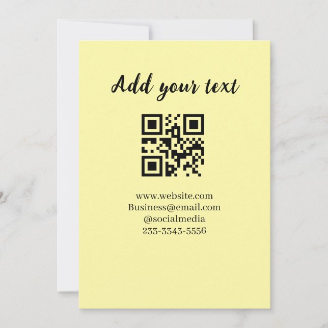 Invitación simple código QR personalizado añade tu nombre tex (Anverso)