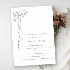Invitación Simple Coquette de Azul Crepuscular para Fiesta de