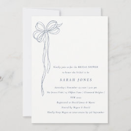 Invitación Simple Coquette de Azul Crepuscular para Fiesta de