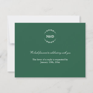 Invitación Simple corona inicial respuesta de RSVP de boda ve