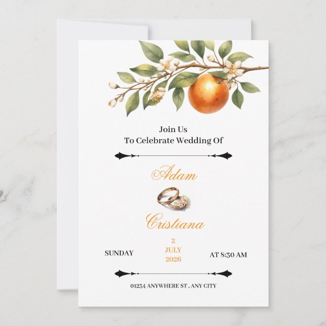 Invitación Simple Couple Wedding Invitation (Anverso)