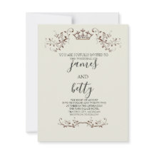 Simple Crown Minimalist Wedding Invitation