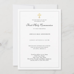 Invitación Simple Cruz Primera Comunión