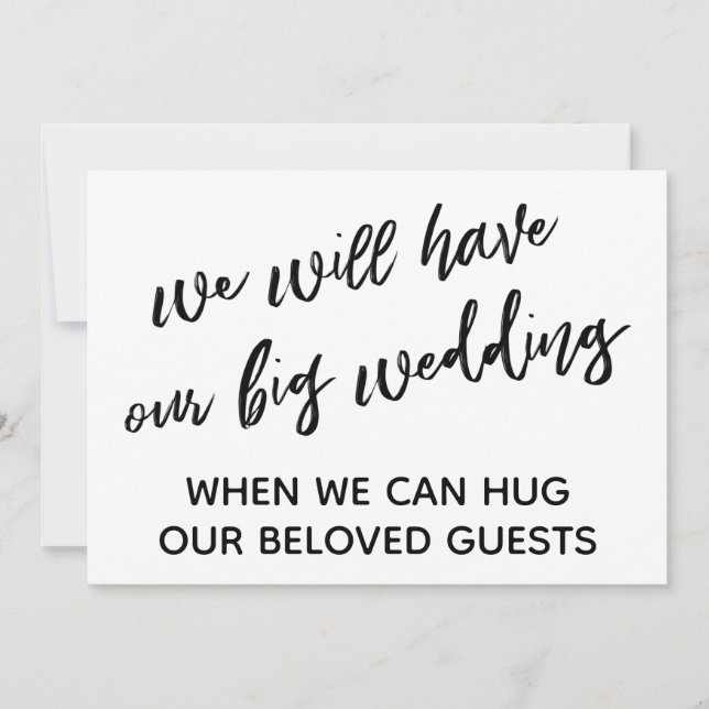 Invitación Simple Cuando Podemos Abrazarte Boda Pospuesto (Anverso)