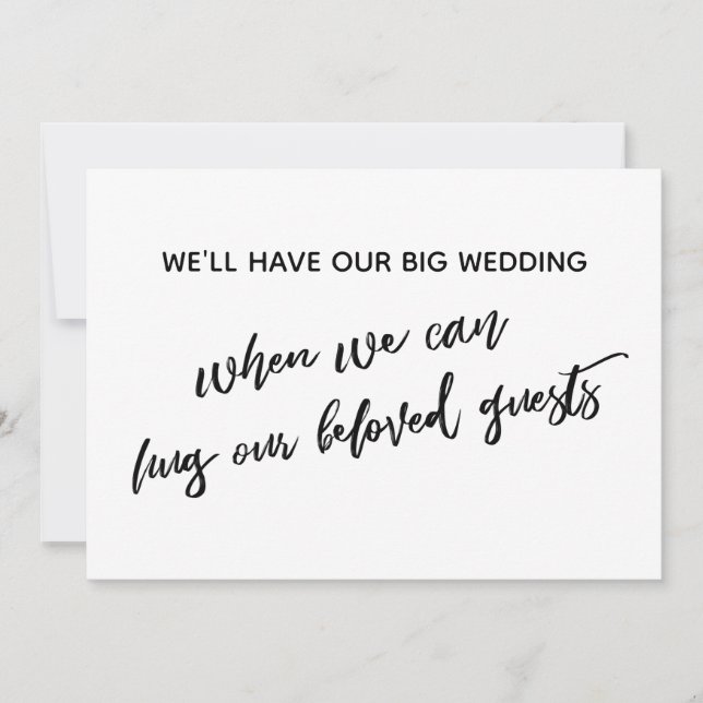 Invitación Simple Cuando Podemos Abrazarte Boda Pospuesto (Anverso)