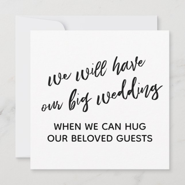 Invitación Simple Cuando Podemos Abrazarte Boda Pospuesto (Anverso)
