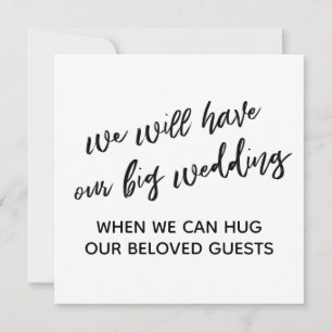 Invitación Simple Cuando Podemos Abrazarte Boda Pospuesto