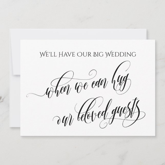 Invitación Simple Cuando Podemos Abrazarte Boda Pospuesto (Anverso)