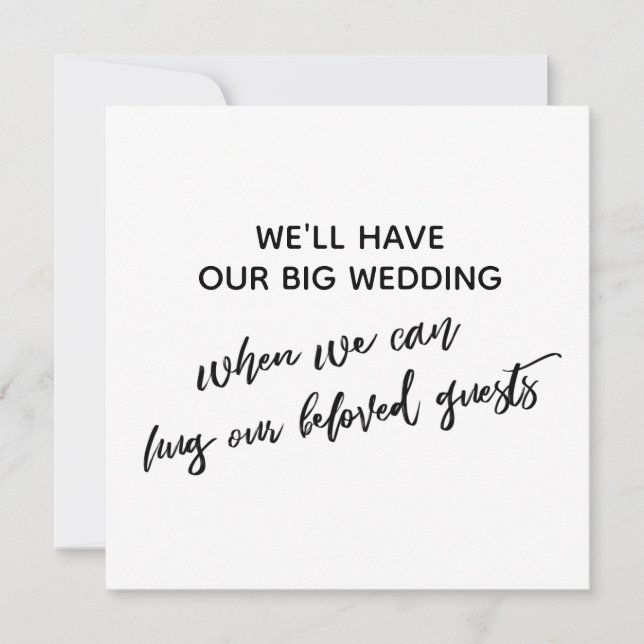 Invitación Simple Cuando Podemos Abrazarte Boda Pospuesto (Anverso)