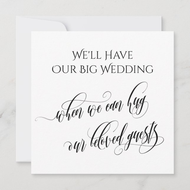 Invitación Simple Cuando Podemos Abrazarte Boda Pospuesto (Anverso)