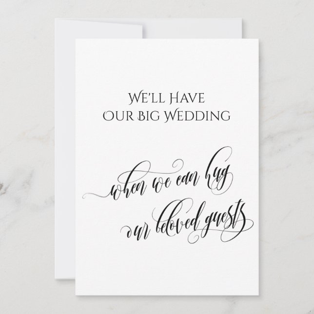 Invitación Simple Cuando Podemos Abrazarte Boda Pospuesto (Anverso)