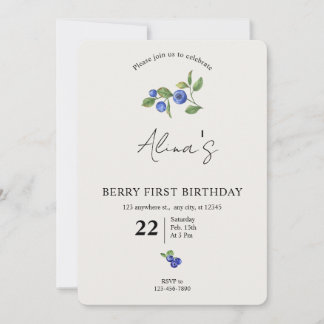 Invitación Simple Custom Berry first birthday fruit birthday 