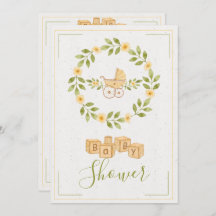 Simple Cute Floral Wreath Baby Shower