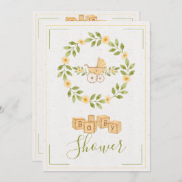 Invitación Simple Cute Floral Wreath Baby Shower
