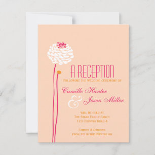 Invitación Simple Dahlia - Recepción Rosa y Naranja